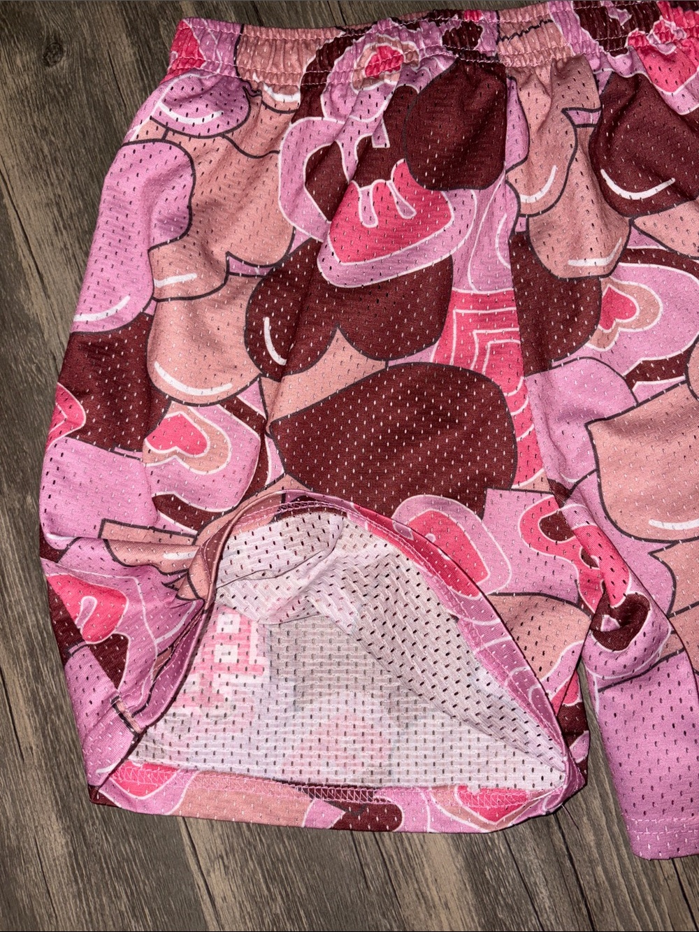 Eric Emanuel EE Basic Shorts Heart Pastel Valentines Pattern Medium Mesh Gym med - Picture 6 of 6